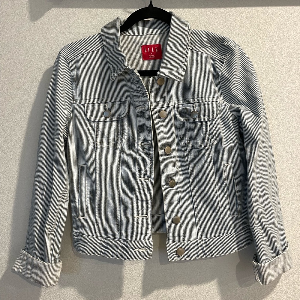 White and blue Jean jacket